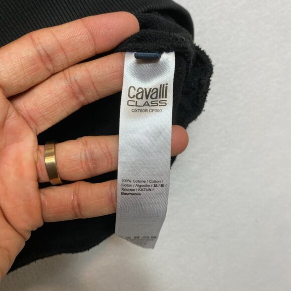 VINTAGE Roberto Cavalli Sweatshirt Mens L Black Alligator Print Y2K Pullover - Picture 8 of 13